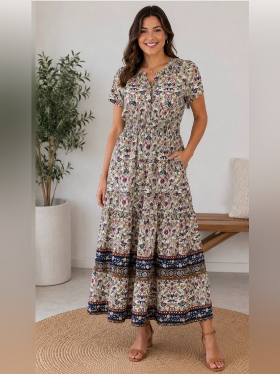 Cynthia Rowley Dresses & Skirts - CYNTHIA ROWLEY Floral Tiered Maxi Dress Size Small